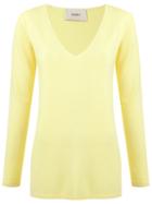 Egrey V-neck Knit Blouse, Women's, Size: P, Yellow/orange, Cashmere