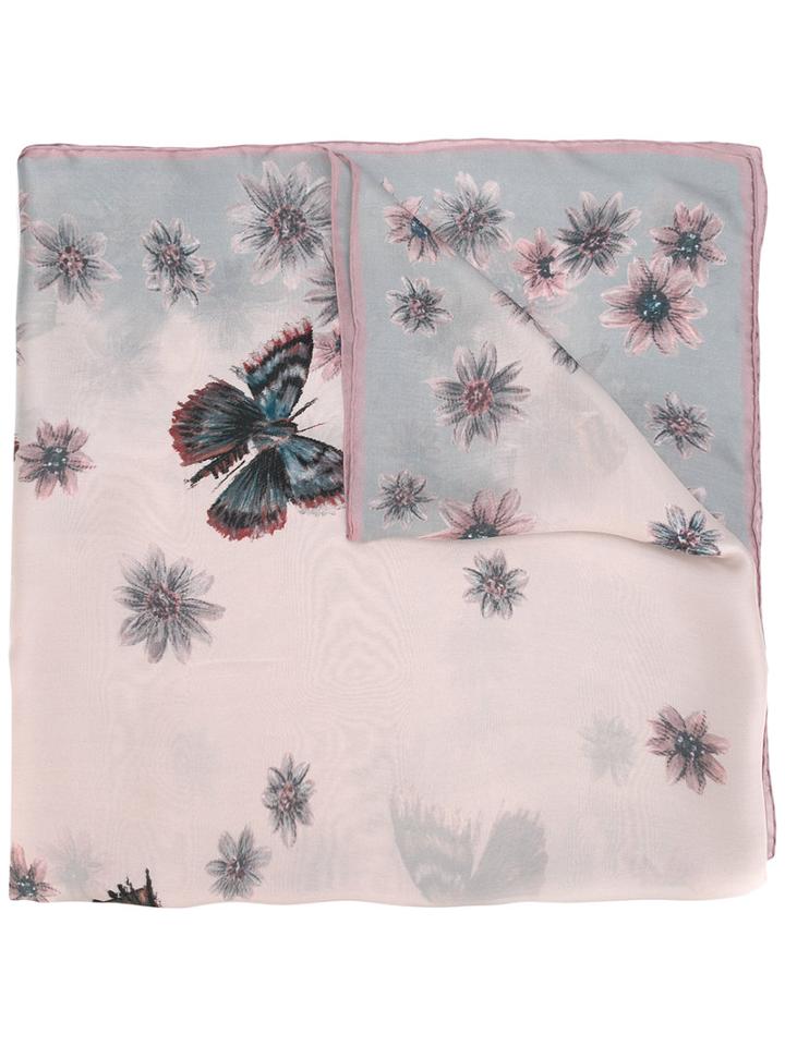 Valentino Butterfly Print Scarf, Women's, Nude/neutrals, Silk