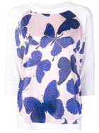 Ultràchic Butterfly Print Top - White