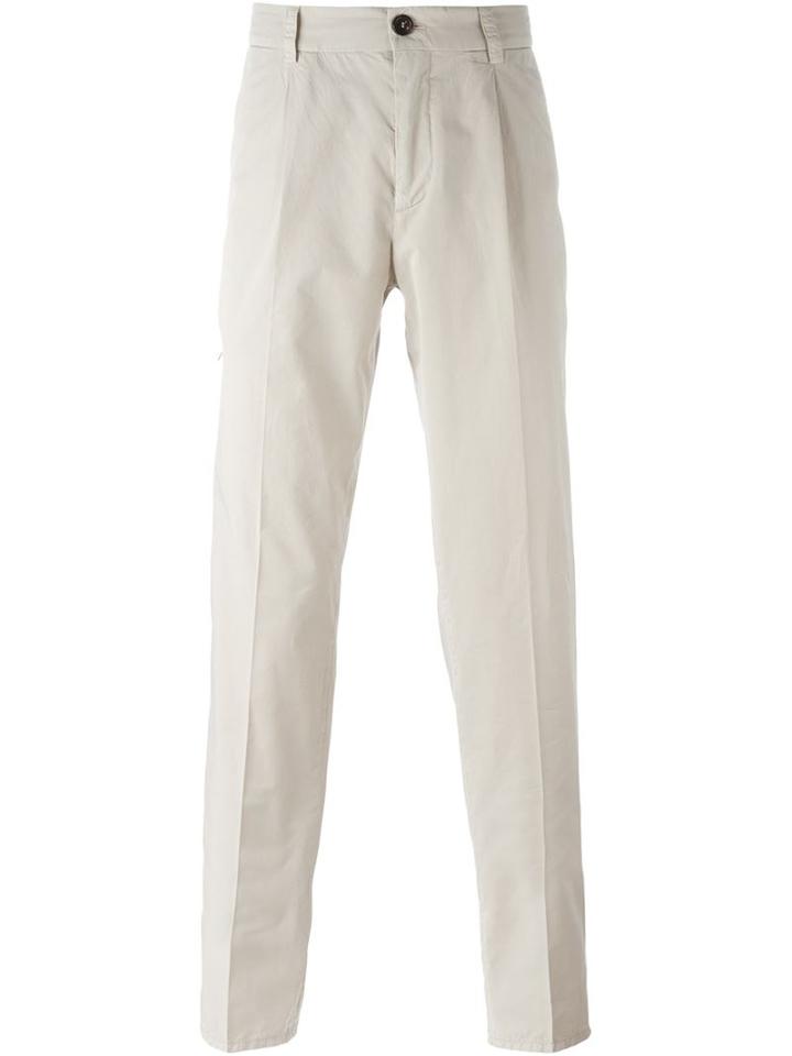Brunello Cucinelli Slim Chino Trousers, Men's, Size: 48, Nude/neutrals, Cotton/polyester