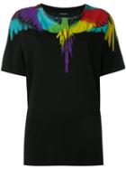 Marcelo Burlon County Of Milan - Multicolour Feather Print T-shirt - Women - Cotton - M, Black, Cotton