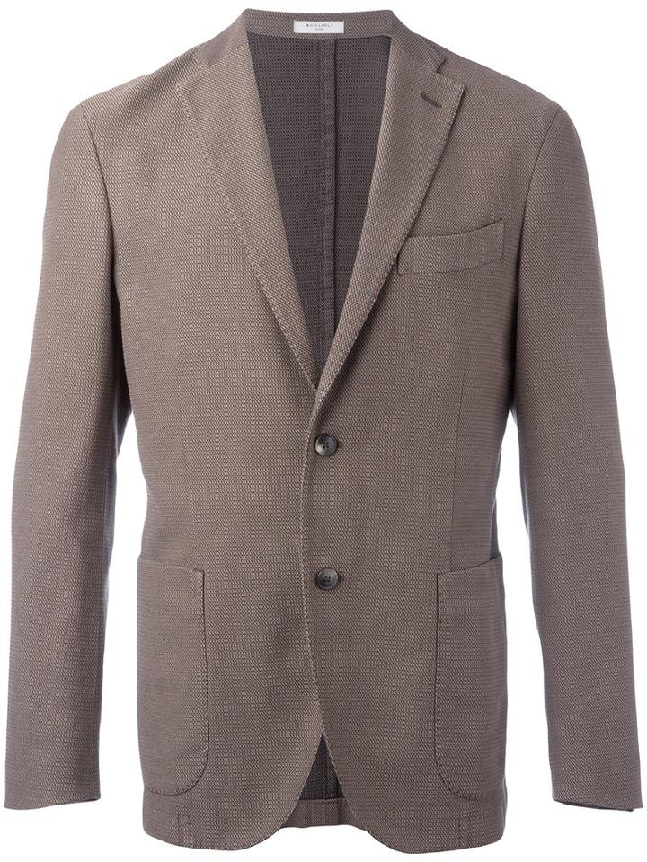 Boglioli Two-button Blazer, Men's, Size: 48, Brown, Cotton/nylon/spandex/elastane/cupro