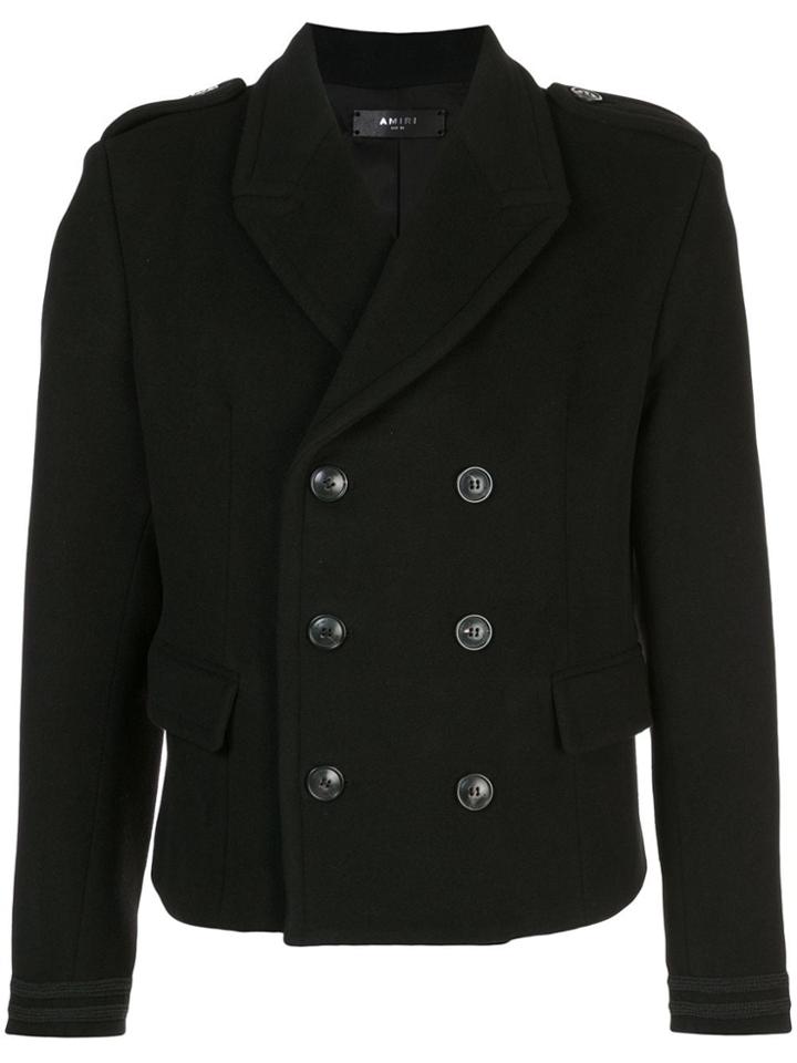 Amiri Double Breasted Short Coat - Black