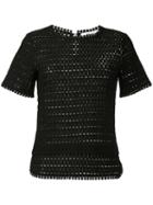 Blugirl - Shortsleeved Knitted Blouse - Women - Polyester - 42, Black, Polyester