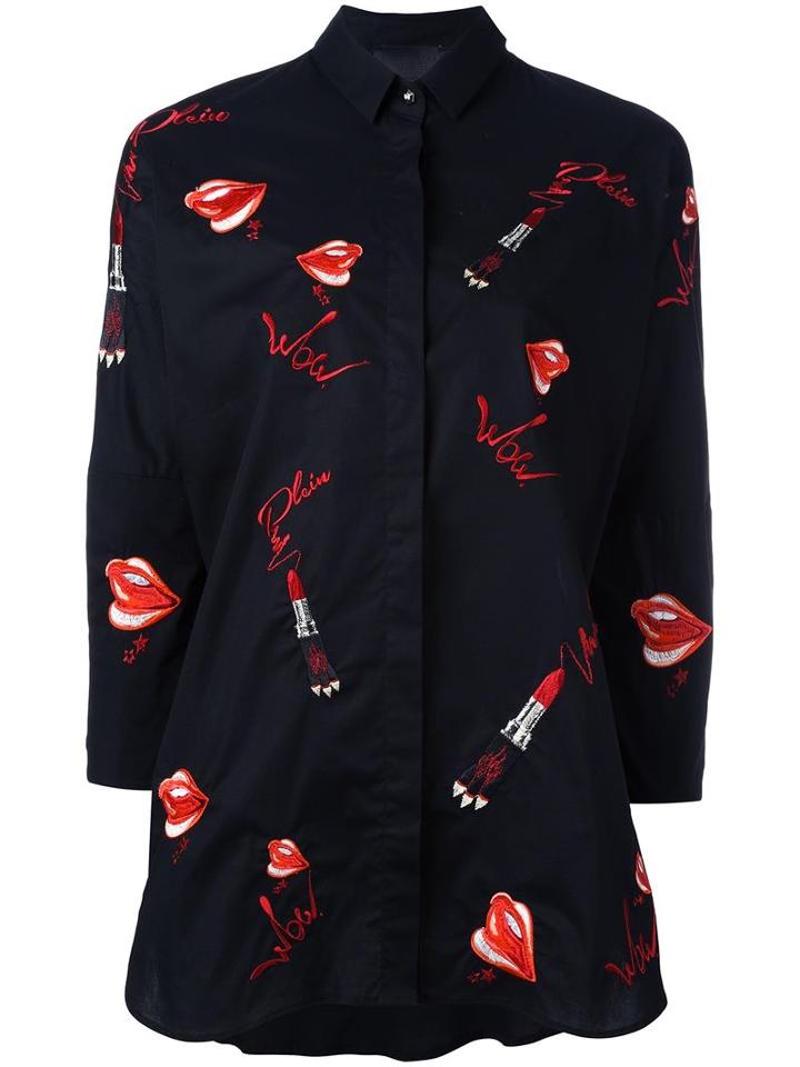 Philipp Plein Aries Shirt, Women's, Size: Medium, Black, Cotton/spandex/elastane