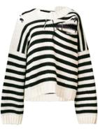 Charles Jeffrey Loverboy Distressed Oversized Striped Jumper - Black