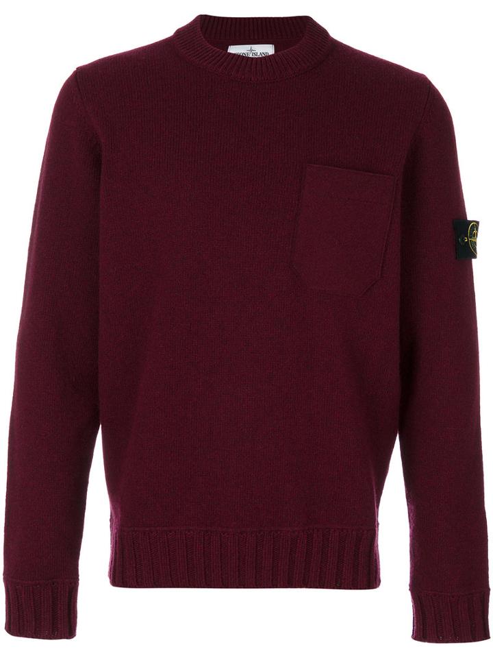 Stone Island - Front Pocket Sweater - Men - Polyamide/wool - Xxl, Red, Polyamide/wool