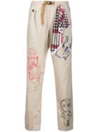 White Sand Graphic Print Trousers - Neutrals