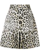 Dolce & Gabbana Leopard Print Pelmet Skirt - Metallic