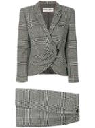 Giorgio Armani Vintage Check Skirt Suit - Grey