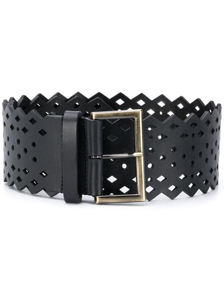 Alberta Ferretti Cut-detail Buckle Belt - Black