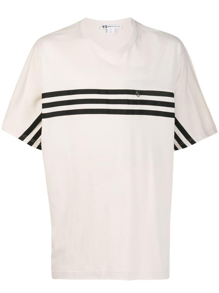Y-3 Striped Short-sleeve T-shirt - Neutrals