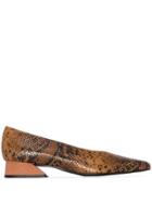 Yuul Yie Selma 30mm Snake-effect Pumps - Aptricot Camel Python