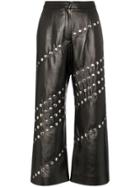 Matériel Studded Wide Leg Faux Leather Trousers - Black