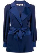 Diane Von Furstenberg Stassie Satin Crepe Drawstring Jacket - Blue