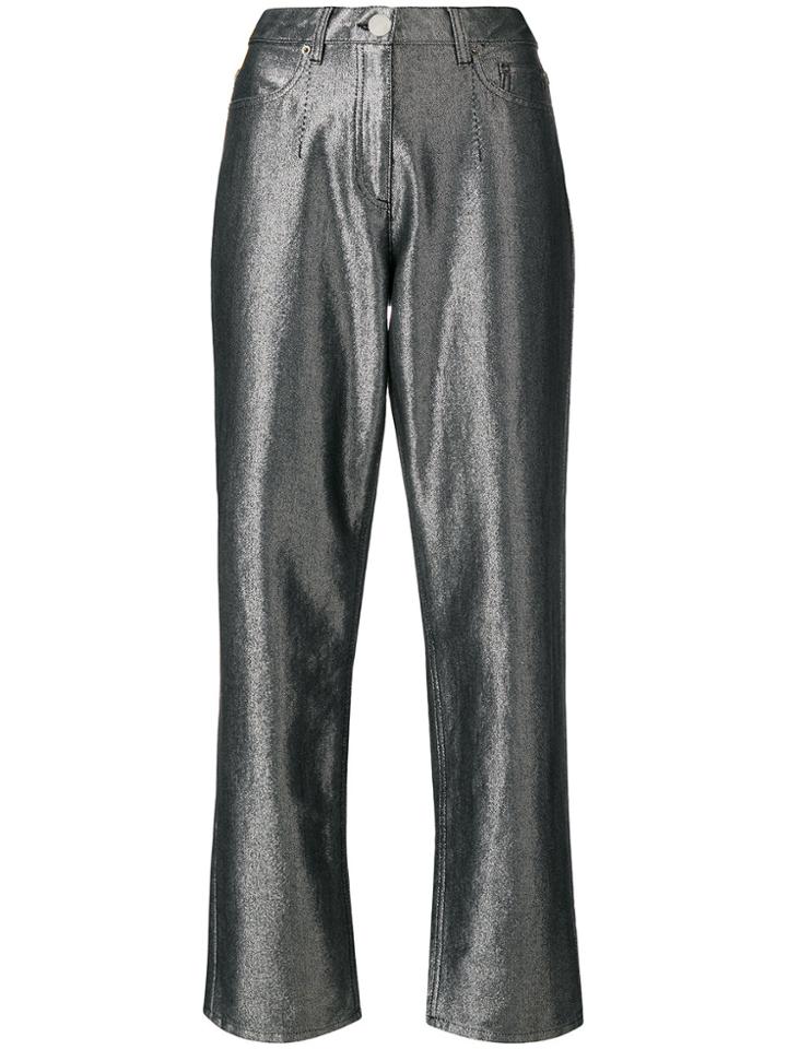 Alberta Ferretti Metallic Tailored Trousers