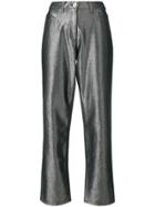 Alberta Ferretti Metallic Tailored Trousers