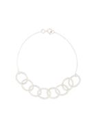 Natalie Marie Dotted Oval Chain Bracelet - Silver