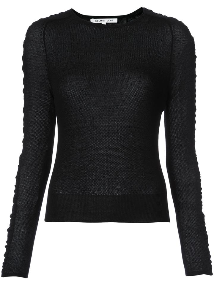 Helmut Lang Gathered Side-stripe Jumper - Black