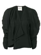 A.w.a.k.e. Ruched Sleeve Top - Black