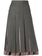 Thom Browne Super 120s Combo Pleat Skirt - Grey