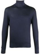 Lamberto Losani Turtleneck Slim-fit Jumper - Navy