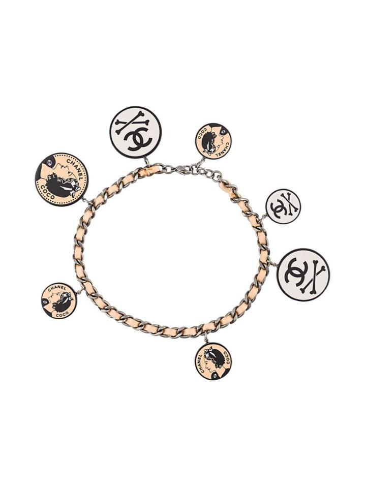 Chanel Vintage Skull & Crossbones Choker Necklace