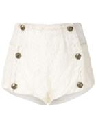 Andrea Bogosian Lace Buttoned Shorts - White