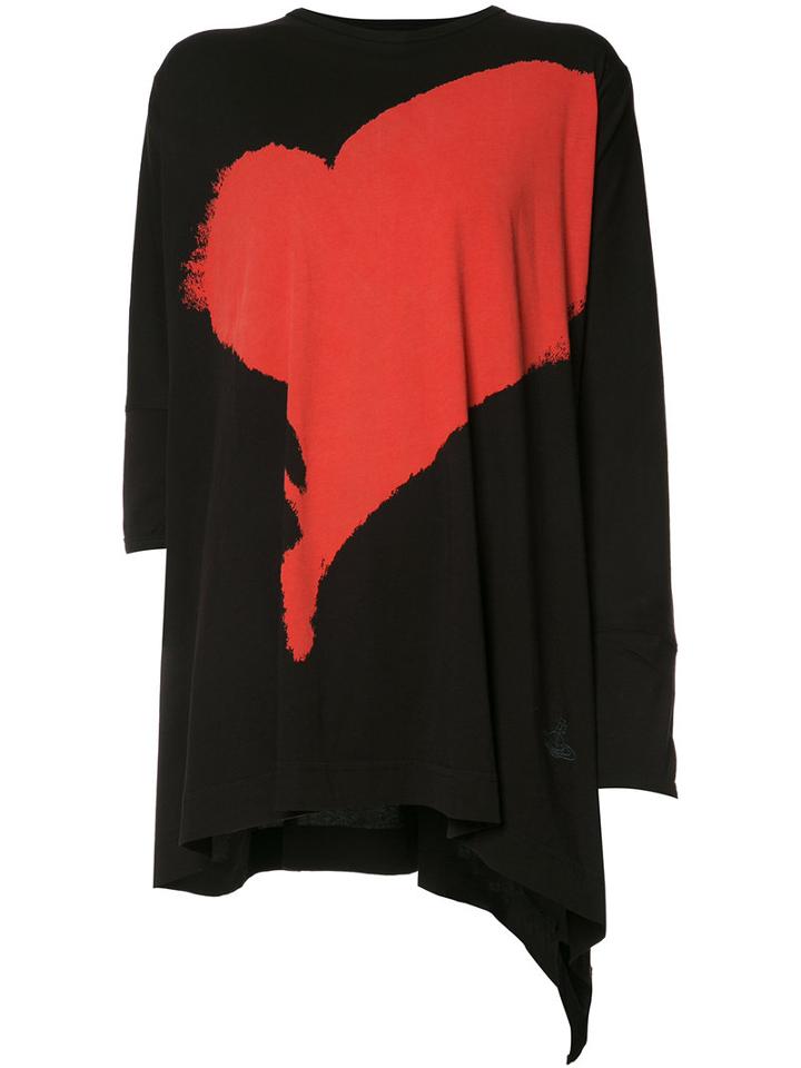Vivienne Westwood Heart Print Sweatshirt, Black, Cotton