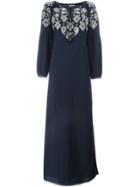 Tory Burch 'lisette' Embellished Kaftan Dress - Blue