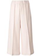 Mm6 Maison Margiela Wide Leg Cropped Pants - Nude & Neutrals