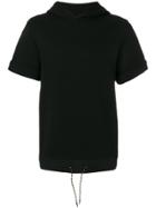 Low Brand Short Sleeve Hoodie - Black