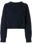 3.1 Phillip Lim Cropped Cable-knit Jumper - Blue