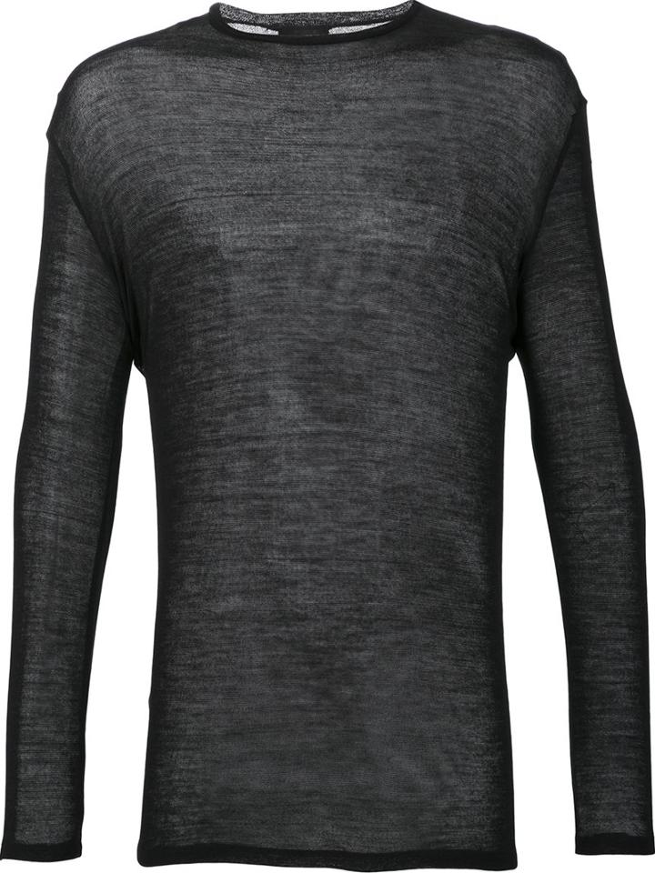 Thamanyah Crew Neck Jumper, Men's, Size: Medium, Black, Polyamide/wool
