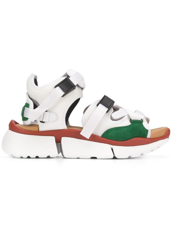 Chloé Colour-block Sandals - White