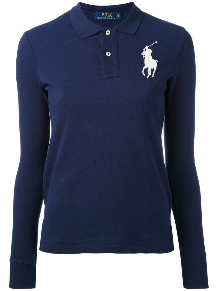 Large Logo Polo Shirt - Women - Cotton - M, Blue, Cotton, Polo Ralph Lauren