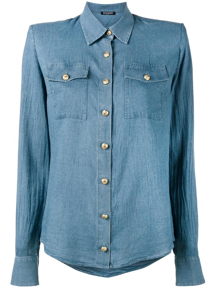 Balmain Classic Button Shirt - Blue