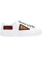 Miu Miu Vichy Gingham Ribbon Lace Up Sneakers - White