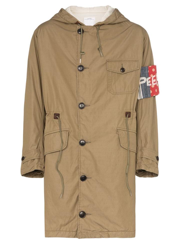 Visvim Green Meckel Patch Cotton Linen-blend Parka Coat