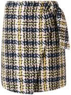 Steffen Schraut Knitted Wrapped Plaid Skirt - Yellow & Orange