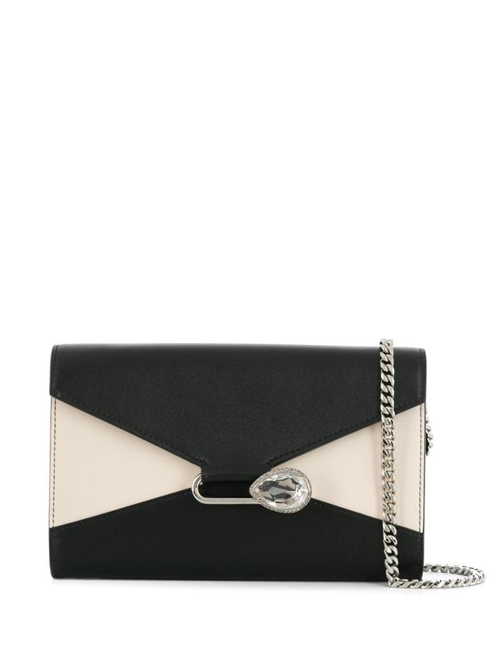 Alexander Mcqueen Pin Wallet On Chain - Black
