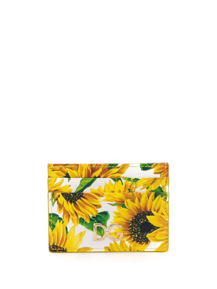 Dolce & Gabbana Sunflower Print Cardholder - Yellow