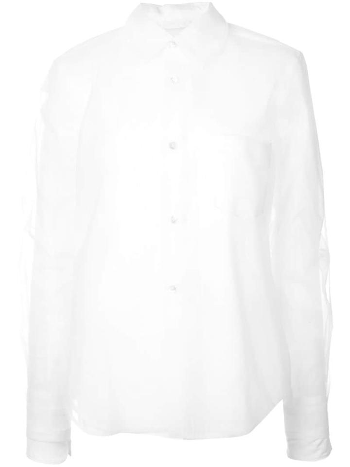 Comme Des Garçons Sheer Double-layer Shirt - White