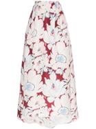 Carolina Herrera Floral Print Gown Skirt - Currant Multi