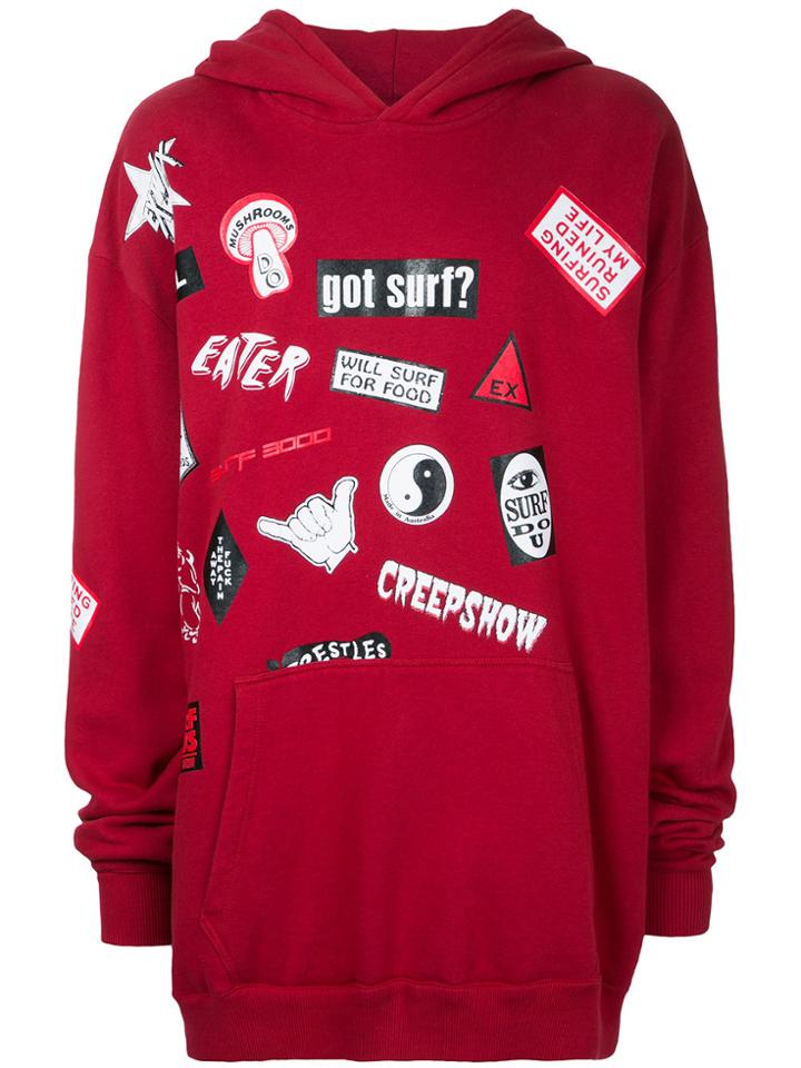 Ex Infinitas Surf Sticker Hoodie - Red