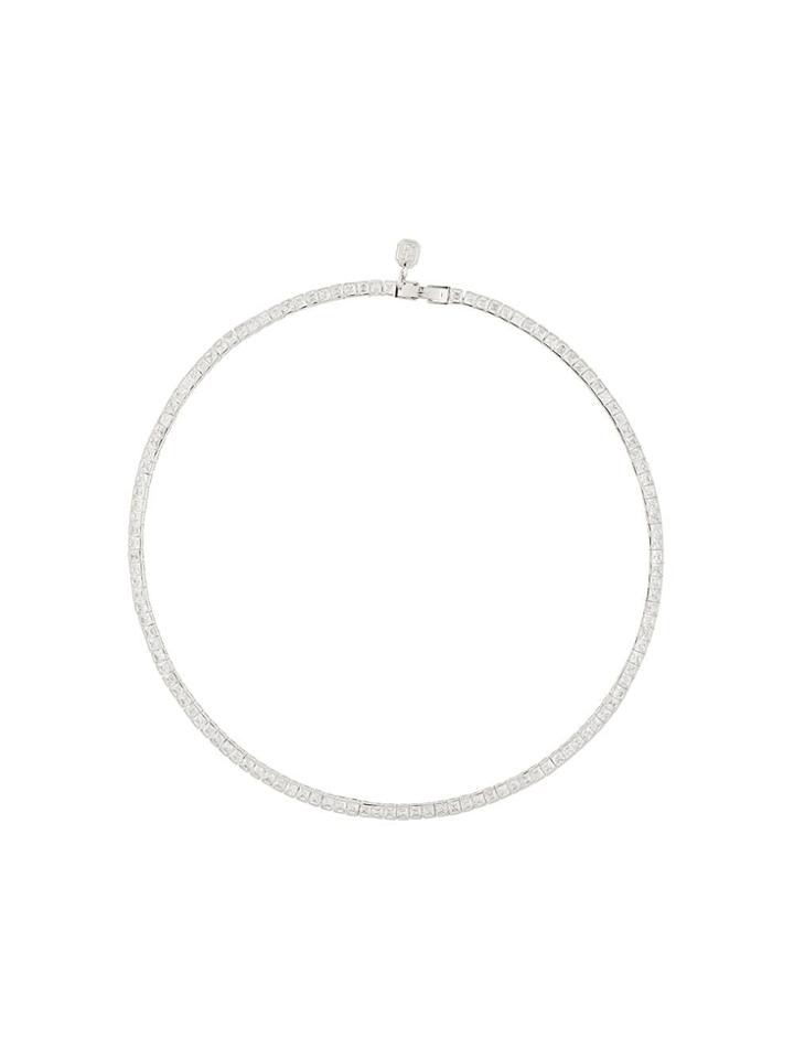 Tani By Minetani Olivia Bezel Square Necklace - Silver
