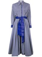 Vika Gazinskaya Gingham Belted Shirt Dress - Blue