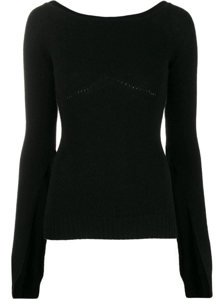 Nº21 Boat-neck Cashmere Knit Top - Black