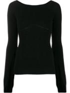 Nº21 Boat-neck Cashmere Knit Top - Black