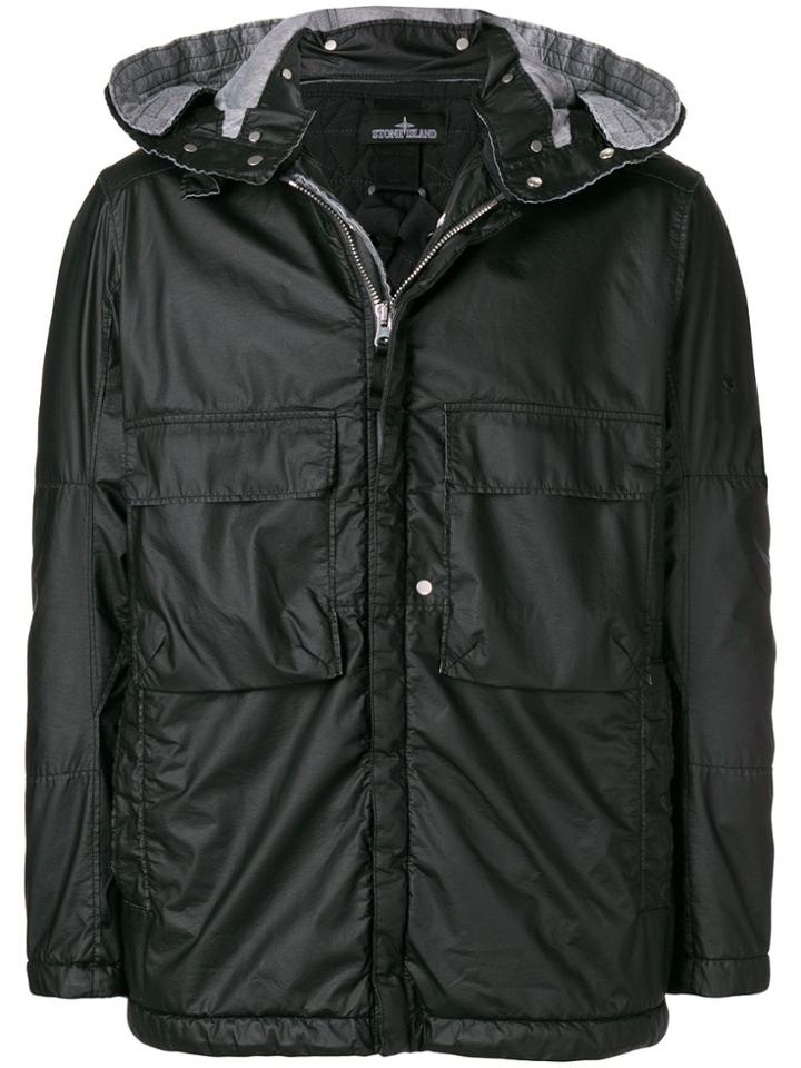 Stone Island Shadow Project Resin Hooded Jacket - Black